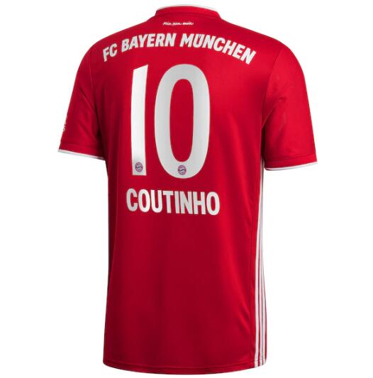 Bayern Munich Home Kit Soccer Jersey Coutinho 10 2020/21